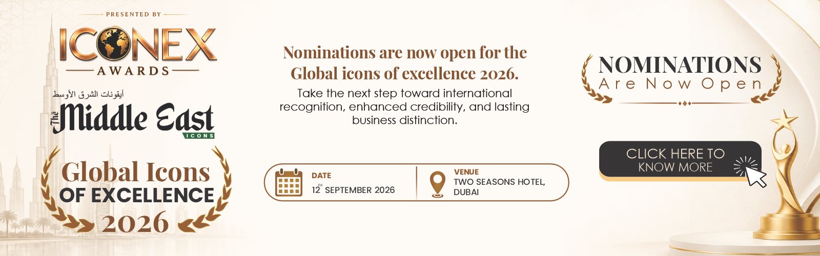global icons of excellence of 2026 bannear